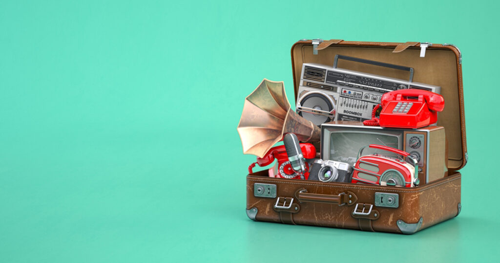 Suitcase of old technology